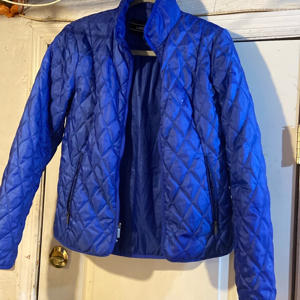 LANDS-END electric blue diamond puffer size exSmall 2/4 Good condition